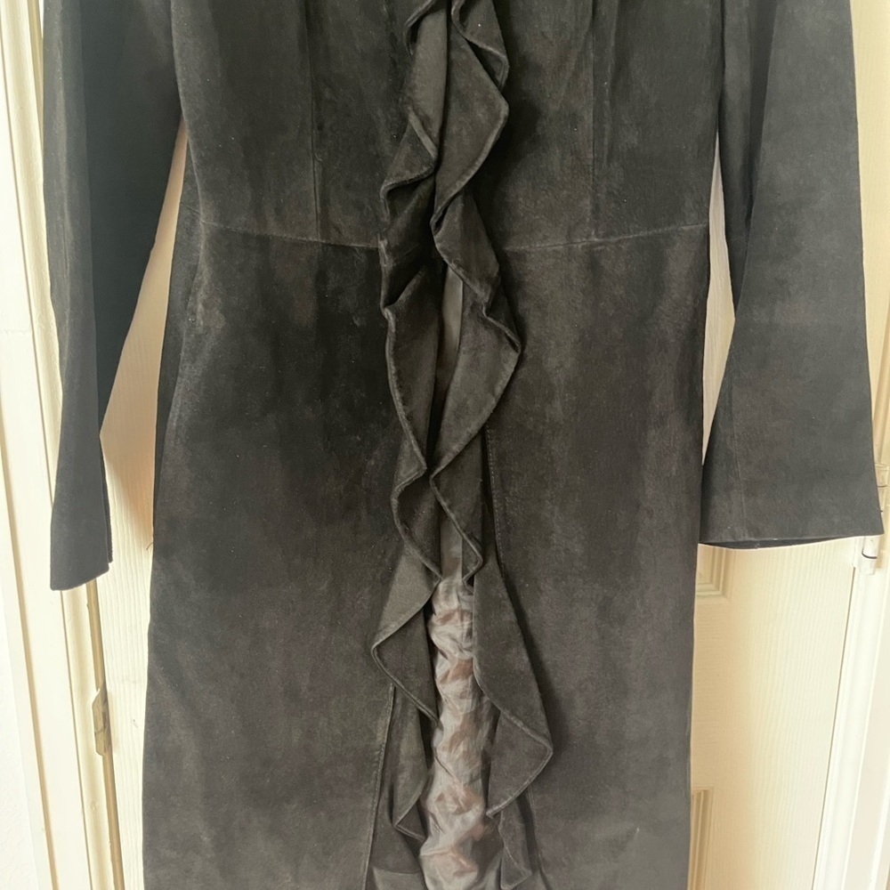 Margaret godfrey Women's Summer Ruffled Suede Coat - Picture 8 of 9